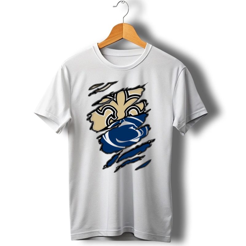 Saints Penn State Logo Combination Torn Effect T Shirt 1 T Shirt 1