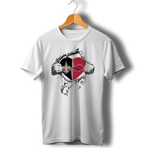 Saints Rezobacks Its In My Heart Fleur De Lis Razorback Heart T Shirt