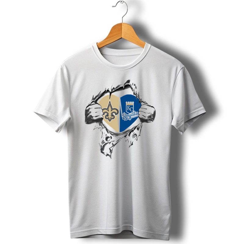 Saints Royals Kc Heart Crest Fusion T Shirt 1 T Shirt 1
