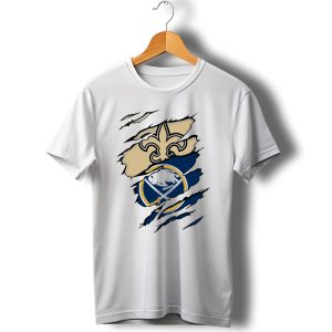 Saints Sabres Fleur De Lis And Buffalo Emblems T Shirt