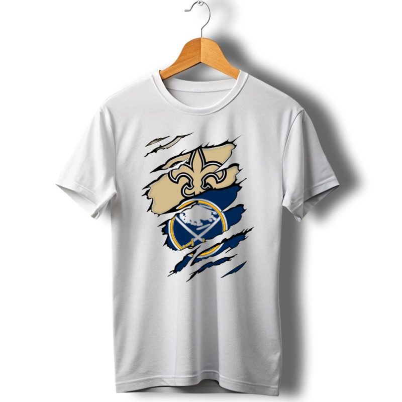 Saints Sabres Fleur De Lis And Buffalo Emblems T Shirt 1 T Shirt 1
