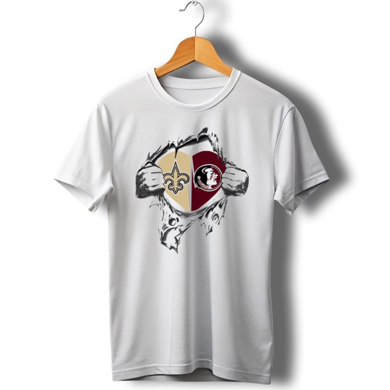 Saints Seminoles Heart Design With New Orleans And Florida State T Shirt 1 T Shirt 1