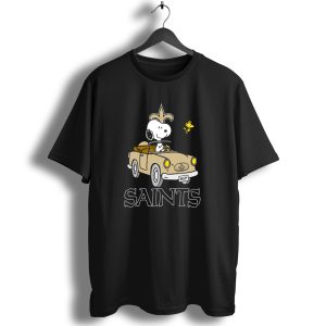 Saints Snoopy And Woodstock Driving Adventure T Shirt