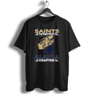 Saints Territory Alaska Chapter Fleur De Lis And Alaska Flag T Shirt