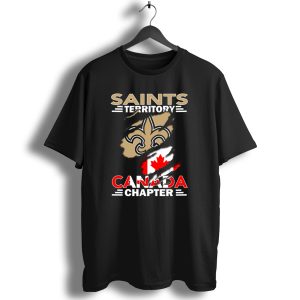 Saints Territory Canada Chapter Fleur De Lis And Maple Leaf T Shirt
