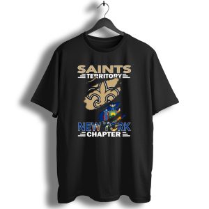 Saints Territory Fleur De Lis New York Chapter With New York State Emblem T Shirt