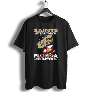 Saints Territory Florida Chapter Fleur De Lis Emblem With Florida State Flag T Shirt