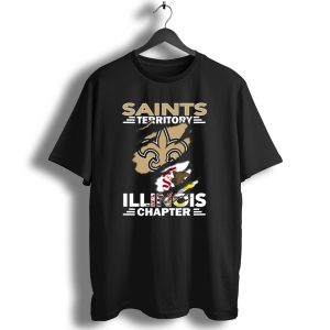 Saints Territory Illinois Chapter Fleur De Lis And State Flag T Shirt