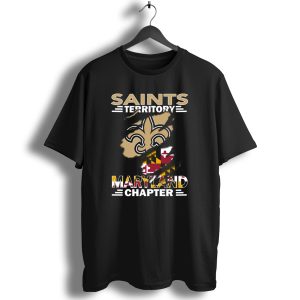 Saints Territory Maryland Chapter Fleur De Lis And Maryland Flag T Shirt