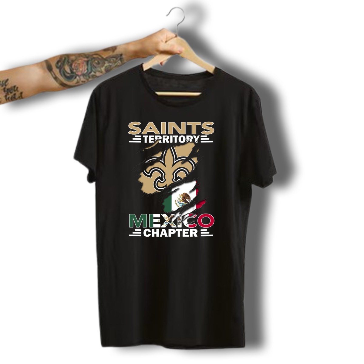 Saints-Territory-Mexico-Chapter-Fleur-De-Lis-Mexico-Flag-T-Shirt-1_t-shirt-3_4