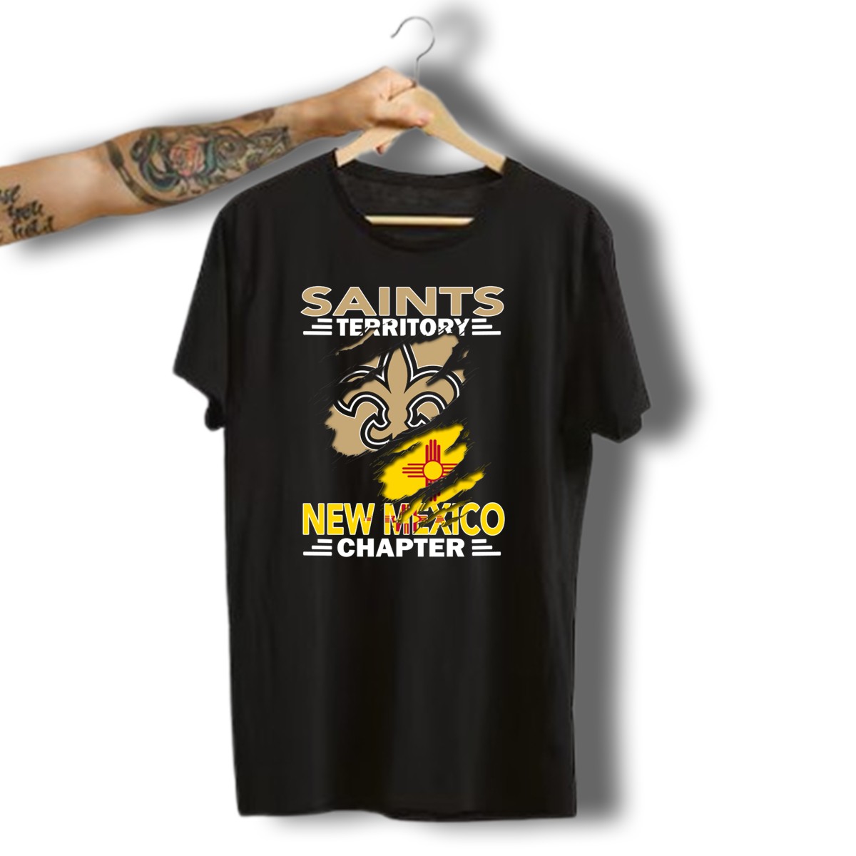 Saints-Territory-New-Mexico-Chapter-Fleur-De-Lis-And-Zia-T-Shirt-1_t-shirt-3_4