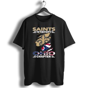 Saints Territory Ohio Chapter Flag And Fleur De Lis Ripped T Shirt