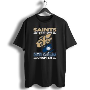 Saints Territory South Carolina Chapter Fleur De Lis And Palmetto Flag T Shirt