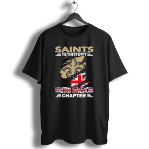 Saints Territory United Kingdom Chapter Fleur De Lis And Union Jack T Shirt