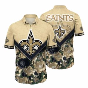 Saints Tropical Night Floral Hawaiian Shirt