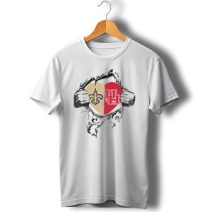 Saints Uh Its In My Heart New Orleans Fleur De Lis Houston Cougars Heart T Shirt