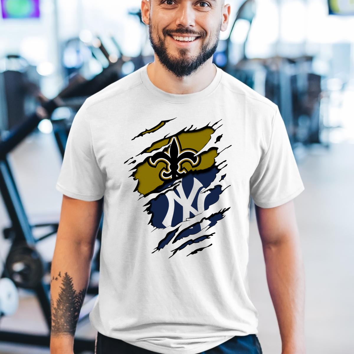 Saints-Yankees-Fleur-De-Lis-And-Interlocking-Ny-Symbol-Torn-T-Shirt-1_t-shirt-3_4