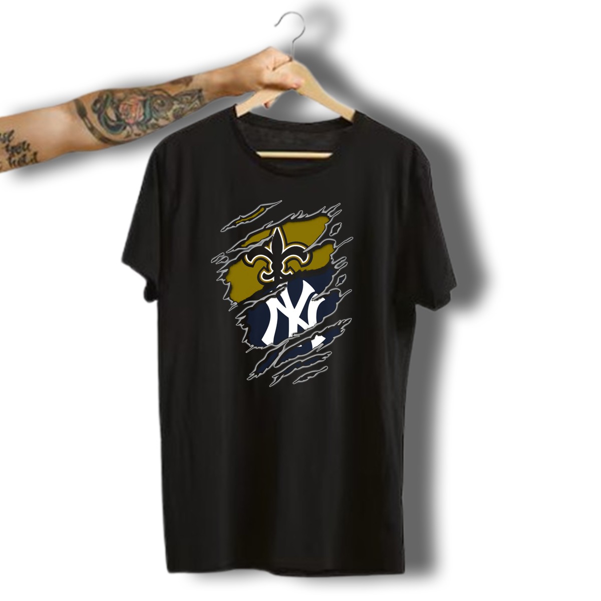 Saints-Yankees-Logo-Scratch-Football-Baseball-Crossover-T-Shirt-1_t-shirt-3_4