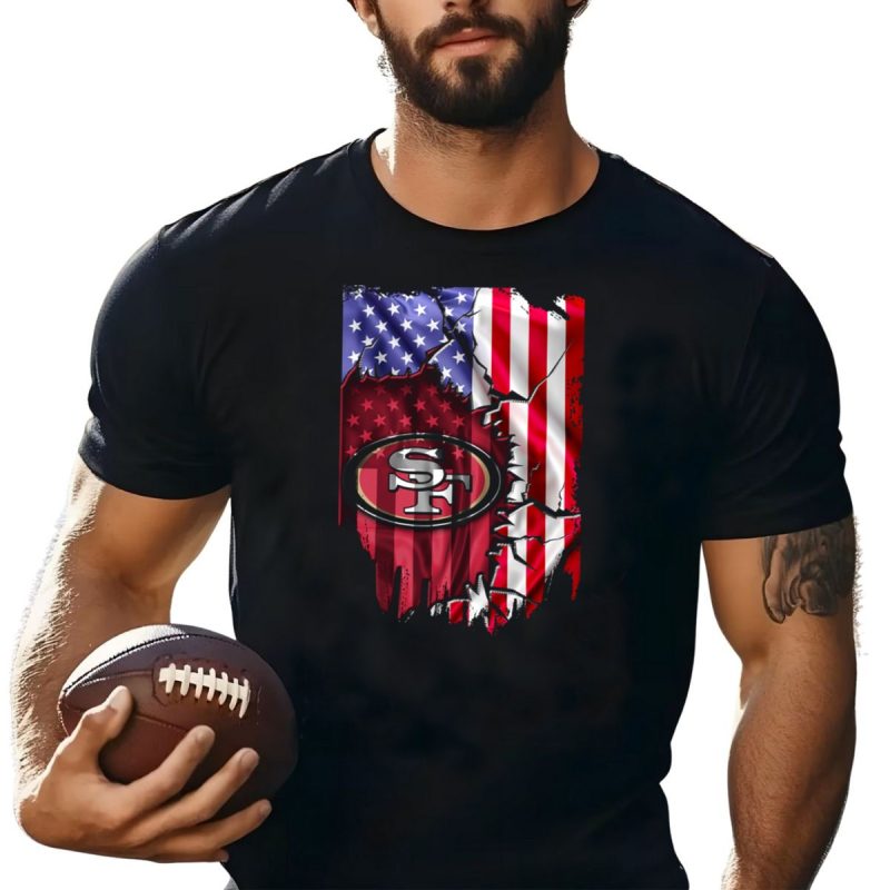San Francisco 49Ers American Flag V2 T Shirt T Shirt 1