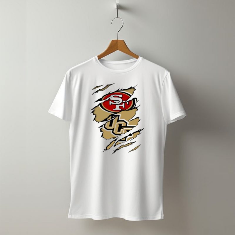 San Francisco 49Ers And Ucf Knights Torn T Shirt T Shirt 1