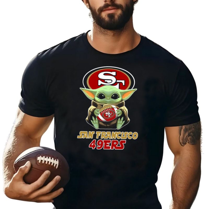 San Francisco 49Ers Baby Alien Holding Football T Shirt T Shirt 1