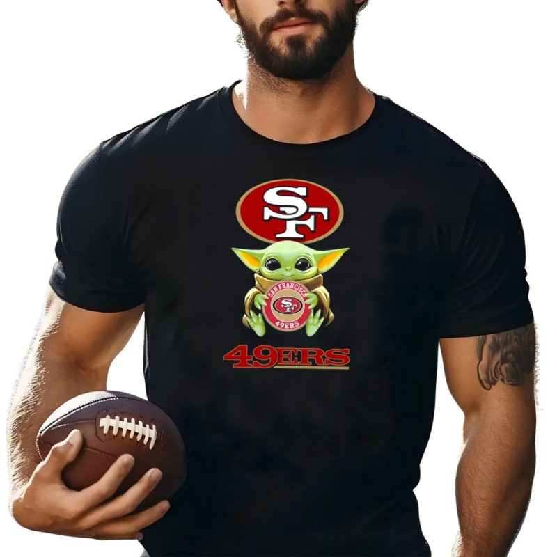 San Francisco 49Ers Baby Yoda Hugging Sf Logo Star Wars Theme 49Ers T Shirt T Shirt 1
