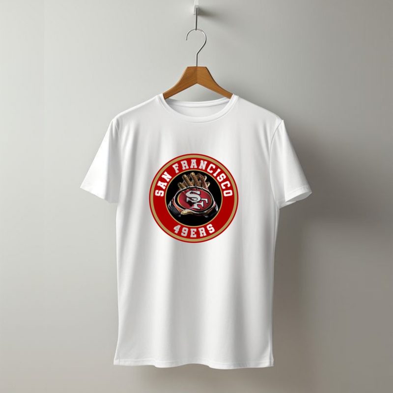 San Francisco 49Ers Football Glove Emblem T Shirt T Shirt 1