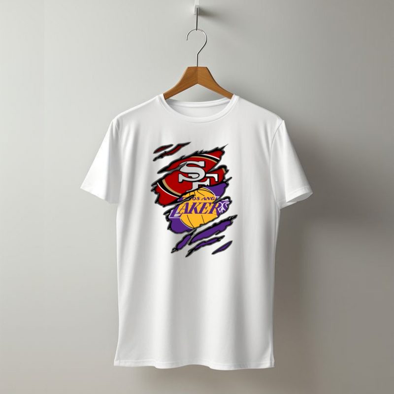 San Francisco 49Ers Los Angeles Lakers Crossover T Shirt T Shirt 1