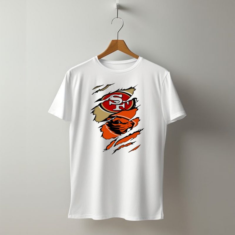 San Francisco 49Ers Oregon State Beavers Merge T Shirt T Shirt 1