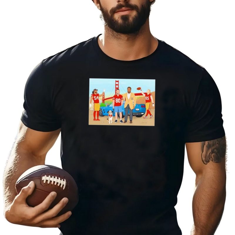 San Francisco 49Ers Players With Golden Gate Bridge Football Scene T Shirt T Shirt 1