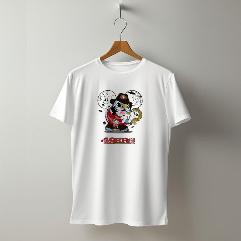 San Francisco 49Ers Stitch Meets Freddy Krueger Halloween Combo T Shirt T Shirt 1