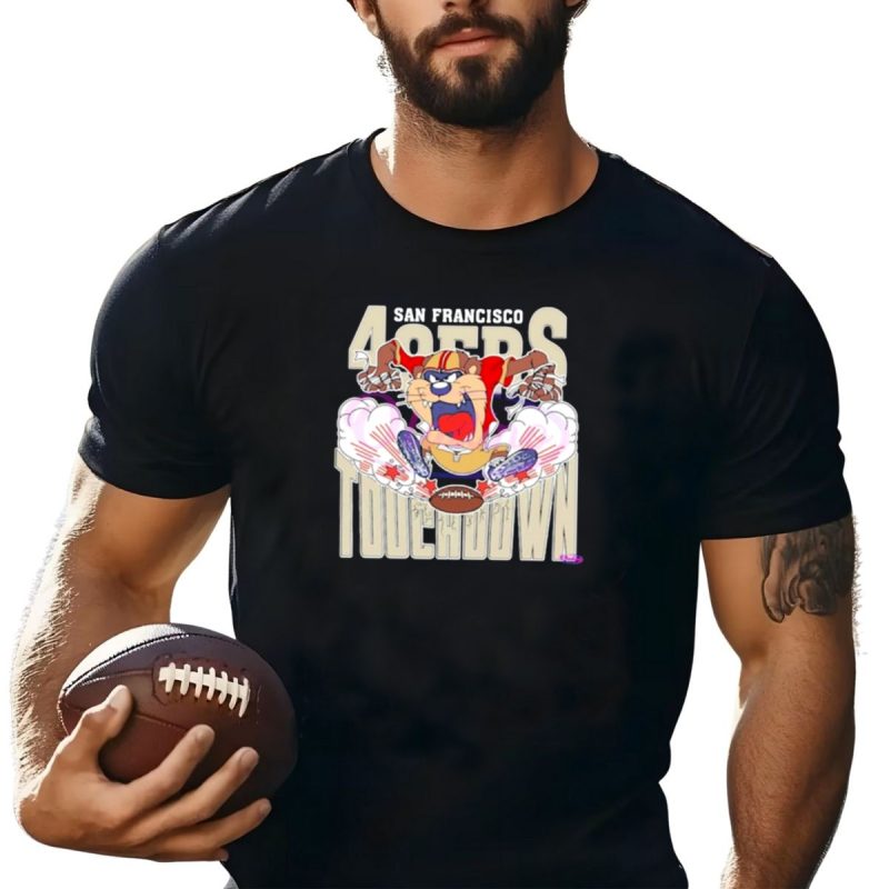 San Francisco 49Ers Touchdown Tasmanian Devil 2025 T Shirt T Shirt 1
