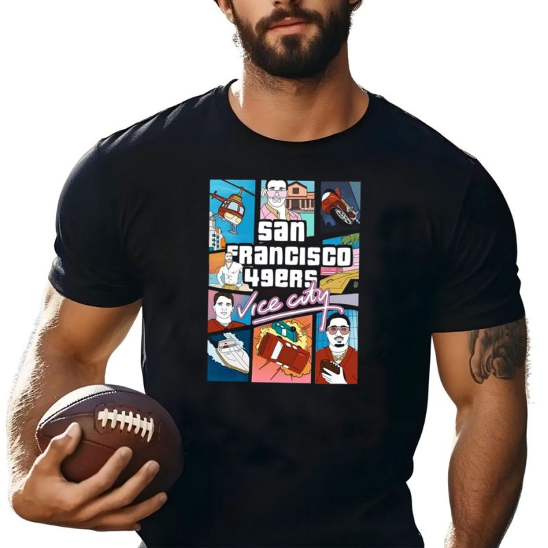 San Francisco 49Ers Vice City Helicopter Car Yacht Football T Shirt T Shirt 1