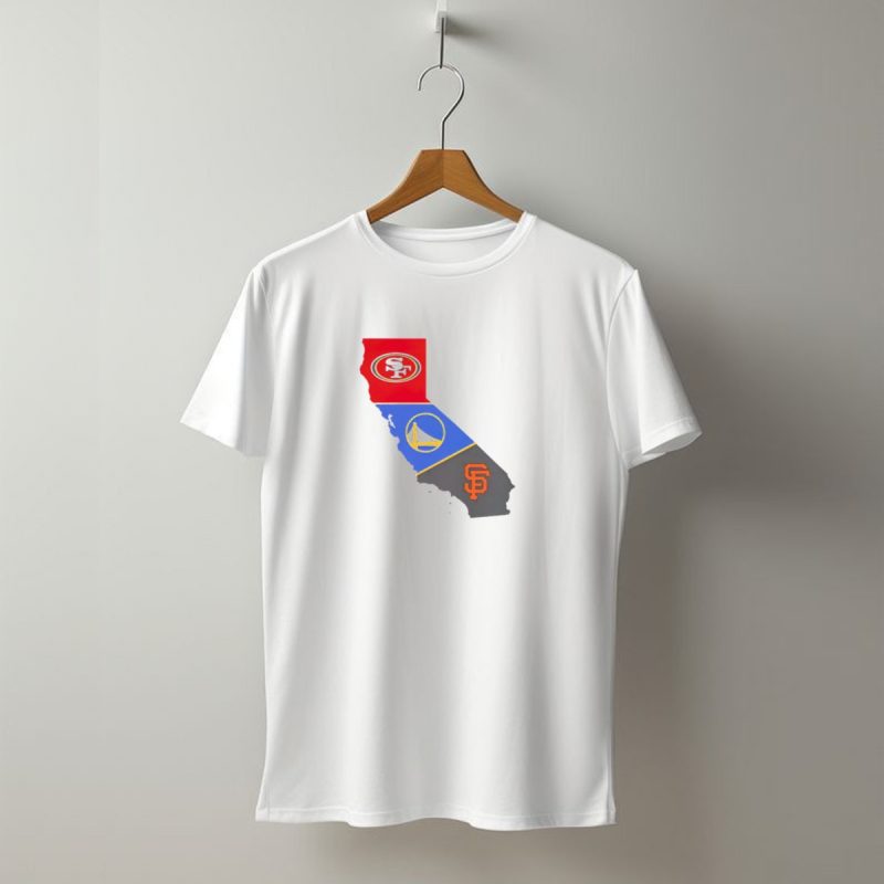 San Francisco 49Ers Warriors Giants California Map T Shirt T Shirt 1