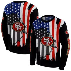 San Francisco 49ers American Pride Black AOP Sweatshirt