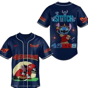 San Francisco 49ers And Stitch Baseball Jersey