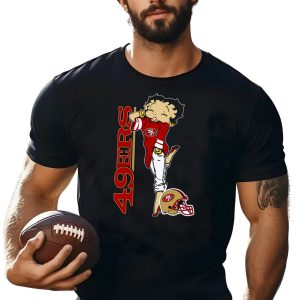 San Francisco 49ers Betty Boop Fan Cross Shoulder Cross Shoulder T-Shirt