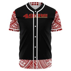 San Francisco 49ers Big Logo And Maori Pattern Baseball Jersey