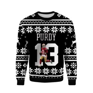 San Francisco 49ers Brock Purdy 13 Black Ugly Sweater