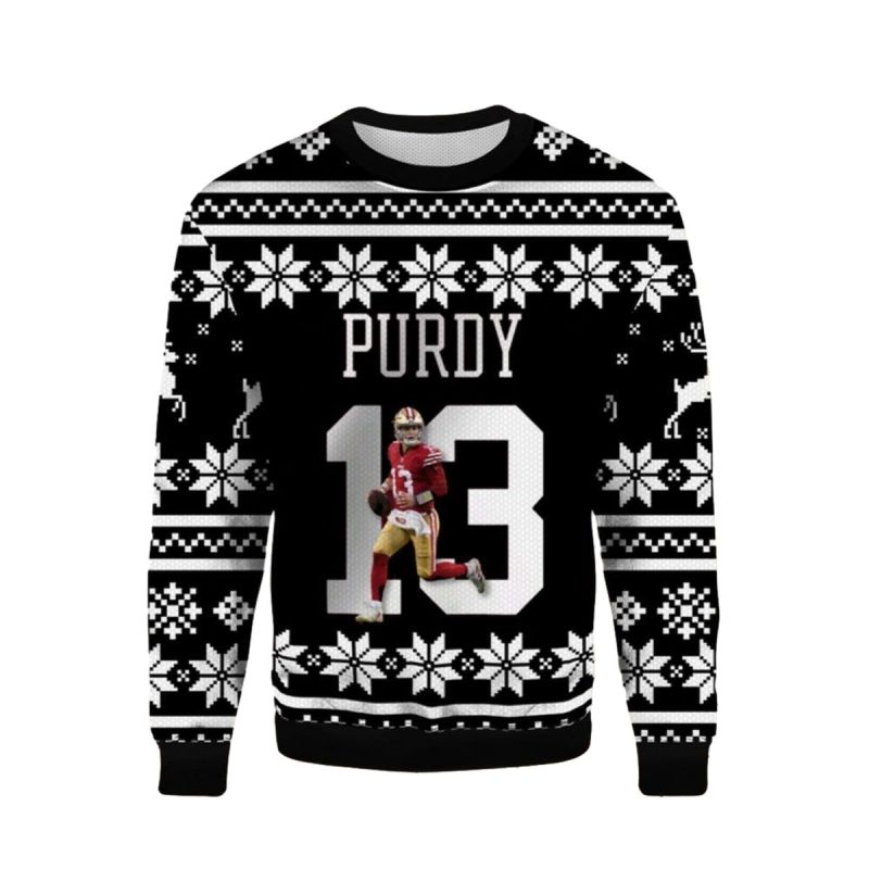 San Francisco 49Ers Brock Purdy 13 Black Ugly Sweater 1