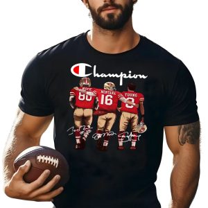 San Francisco 49ers Champion Jerry Rice Joe Montana And Steve Young Signatures Shirt