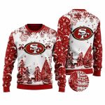 San Francisco 49ers Christmas Tree Chistmas White And Red Ugly Sweater