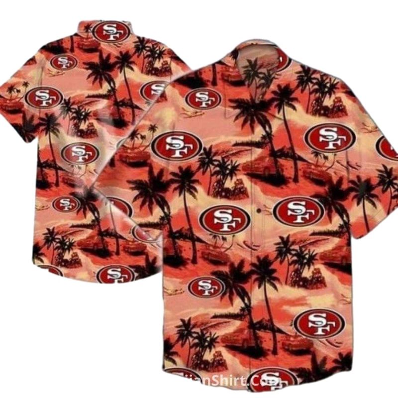 San Francisco 49Ers Coconut Island Sunset Hawaiian Shirt 1