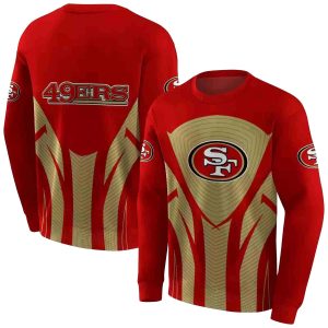 San Francisco 49ers Concentric Lines Red Black AOP Sweatshirt