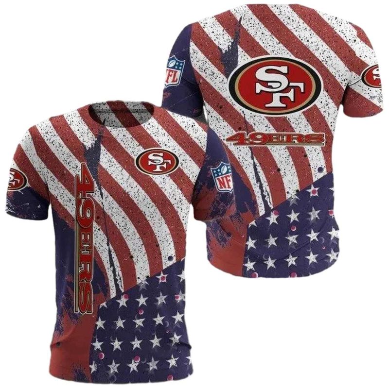 San Francisco 49Ers Duty American Flag Aop T Shirt 1