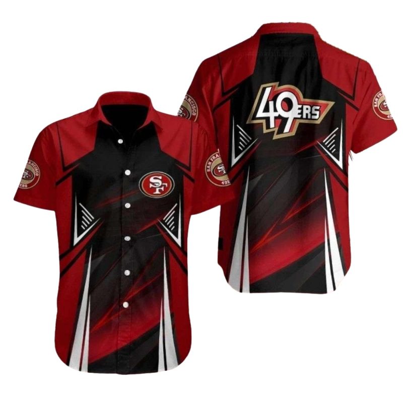 San Francisco 49Ers Dynamic Play Red Black Hawaiian Shirt 1