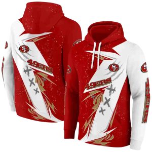 San Francisco 49ers Dynamic Slash Red White AOP Hoodie