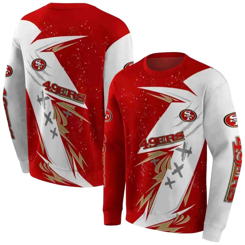 San Francisco 49Ers Dynamic Slash Red White Aop Sweatshirt 1