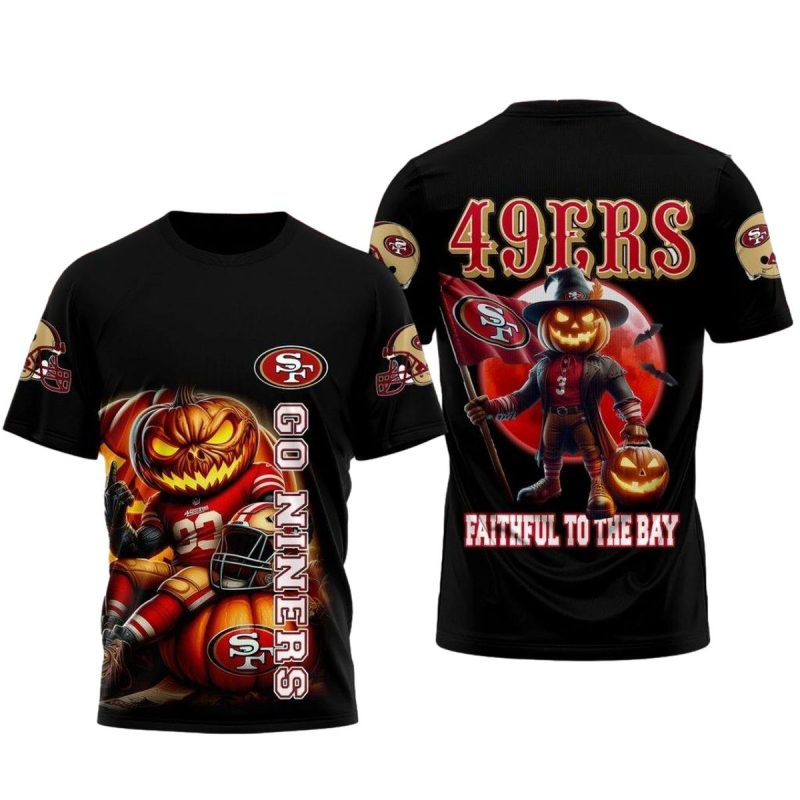 San Francisco 49Ers Faithful To The Bay Pumpkin Aop T Shirt 1