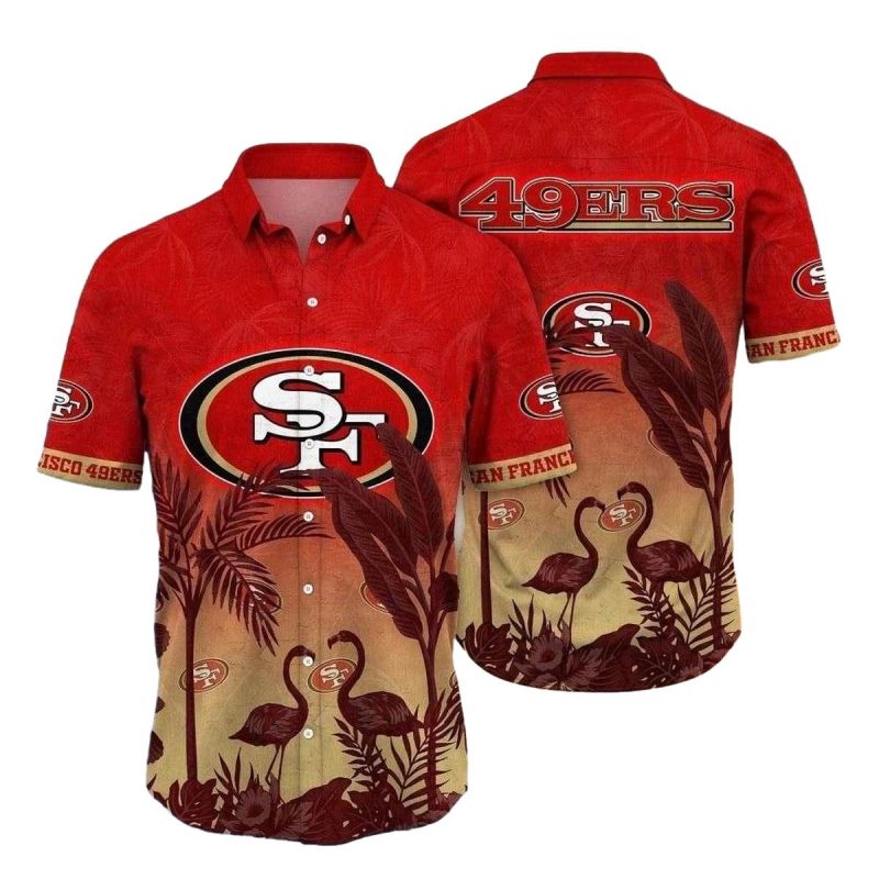San Francisco 49Ers Flamingo And Flower Tropical Hawaiian Shirt 1